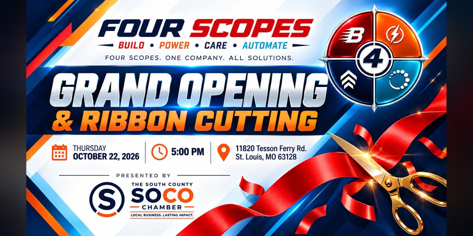 Four Scopes Grand Opening & Ribbon Cutting | Presented by SOCO Chamber