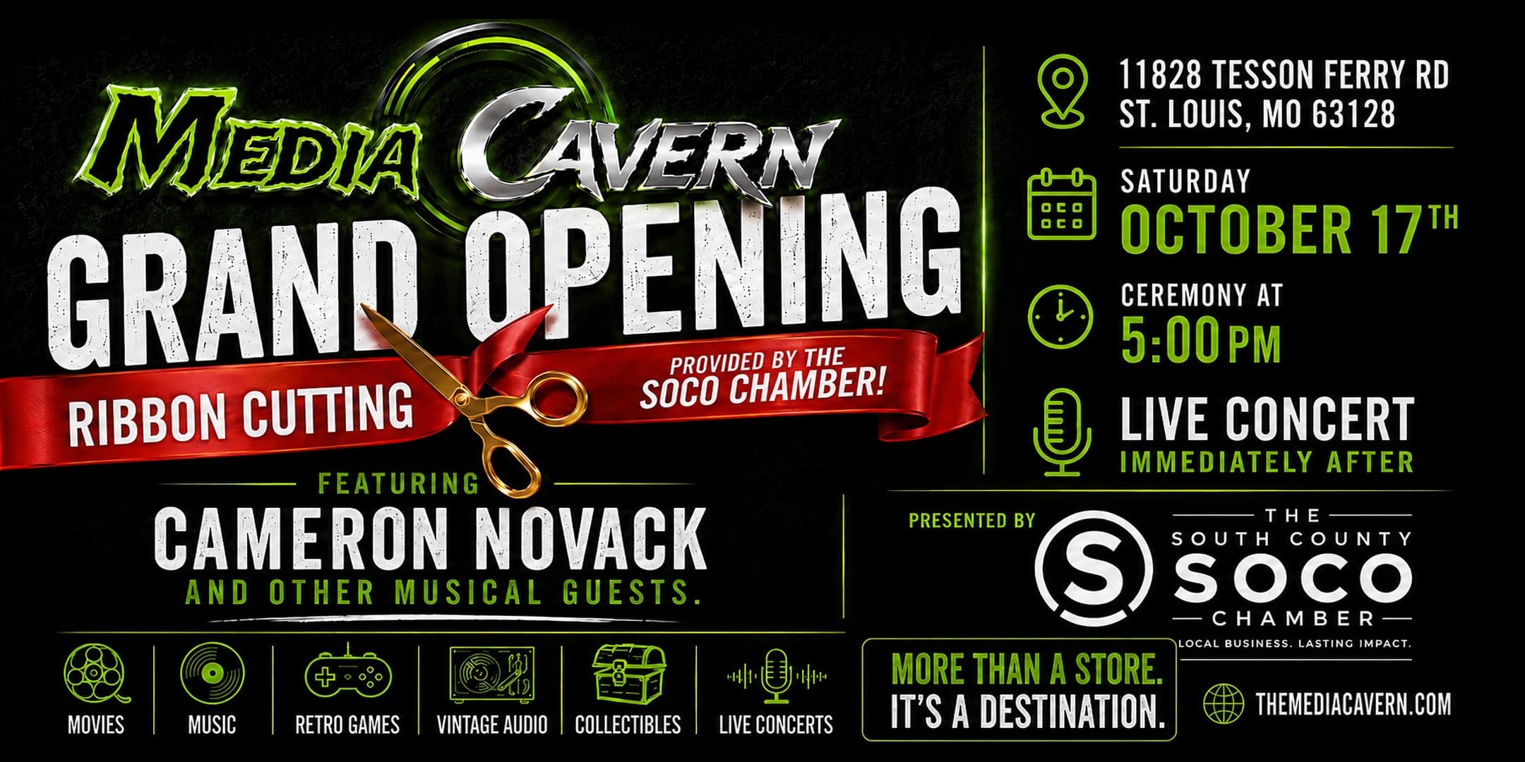 Grand Opening of Media Cavern presented by The SOCO Chamber
